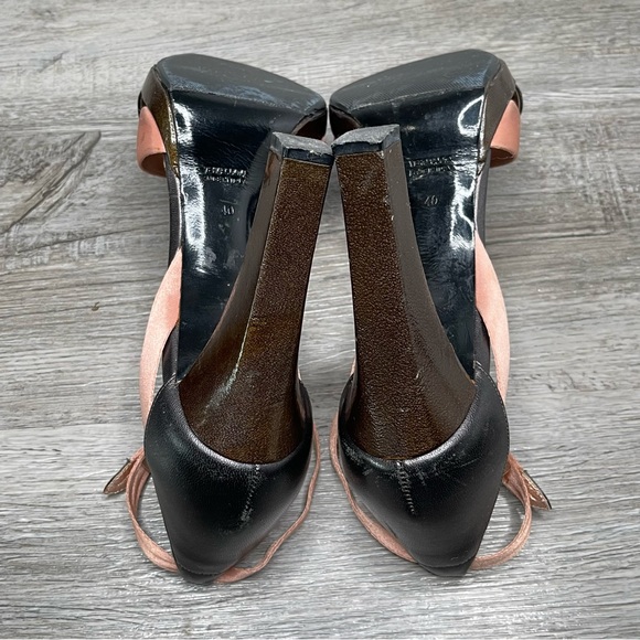 Rene Caovilla Satin Heels with Swarovski Crystals Pink/Brown Size 40 or US10 - Picture 8 of 9